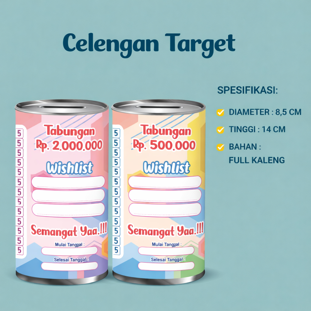 CELENGAN TARGET BUKA TUTUP ATAU PERMANEN MURAH TABUNGAN CUSTOM SOUVENIR PERNIKAHAN JUMBO MEDIUM SMAL