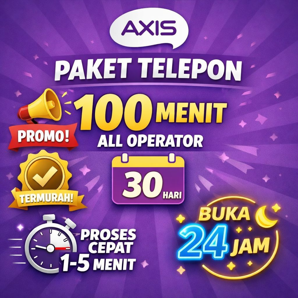 Paket Nelpon Axis 1 Bulan 100 Menit All Operator