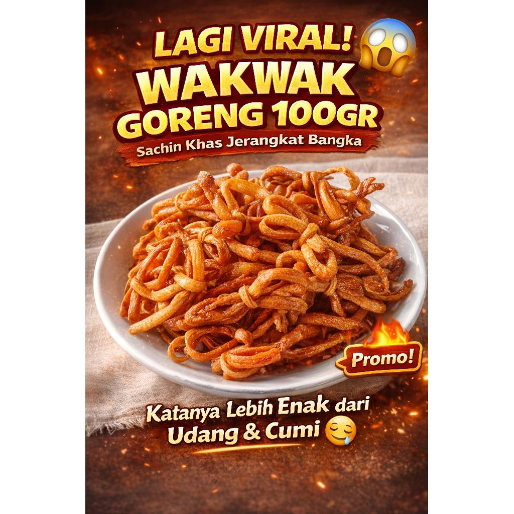 Wakwak Goreng 100gr Jerangkat Bangka Sachin Seafood Gurih Nagih | Cacing Laut