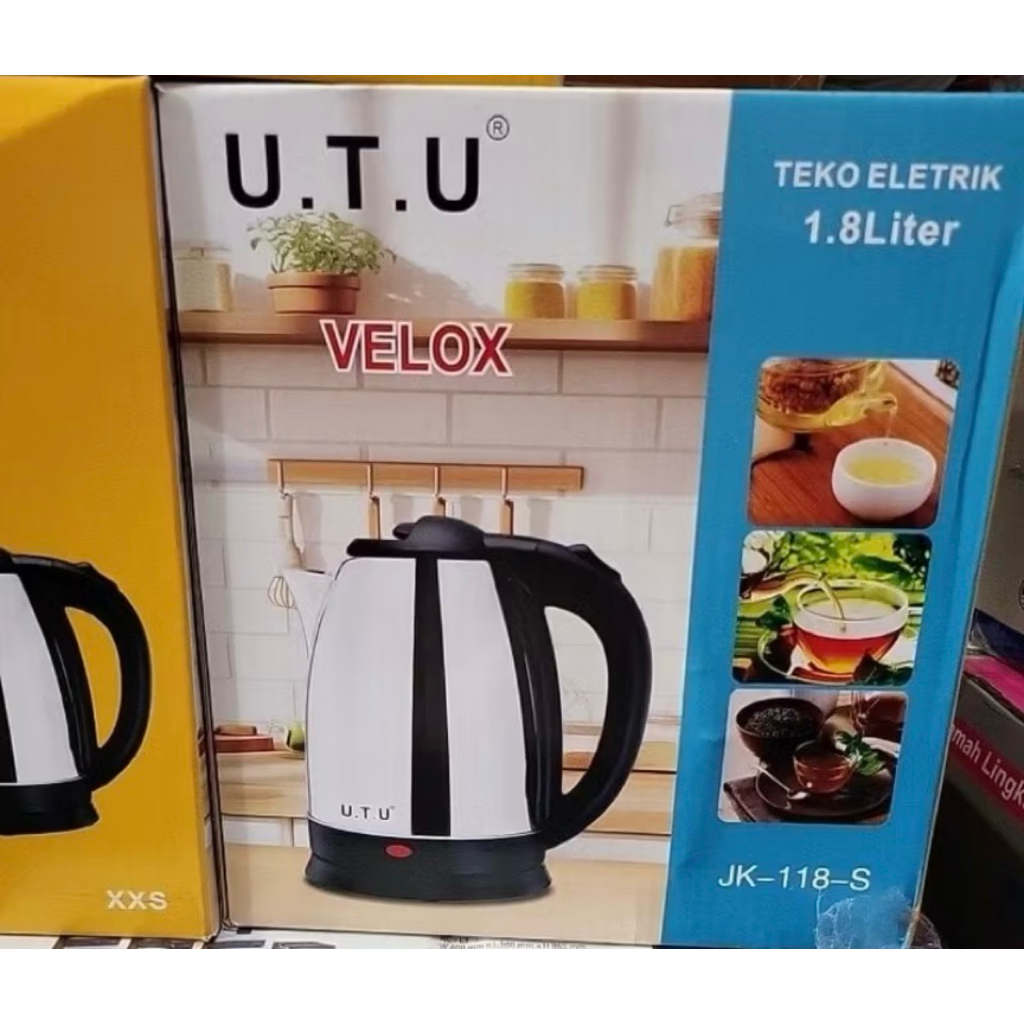 Teko Listrik UTU Velox 2Liter / Electric Kettler Stainless Steel UTU Velox