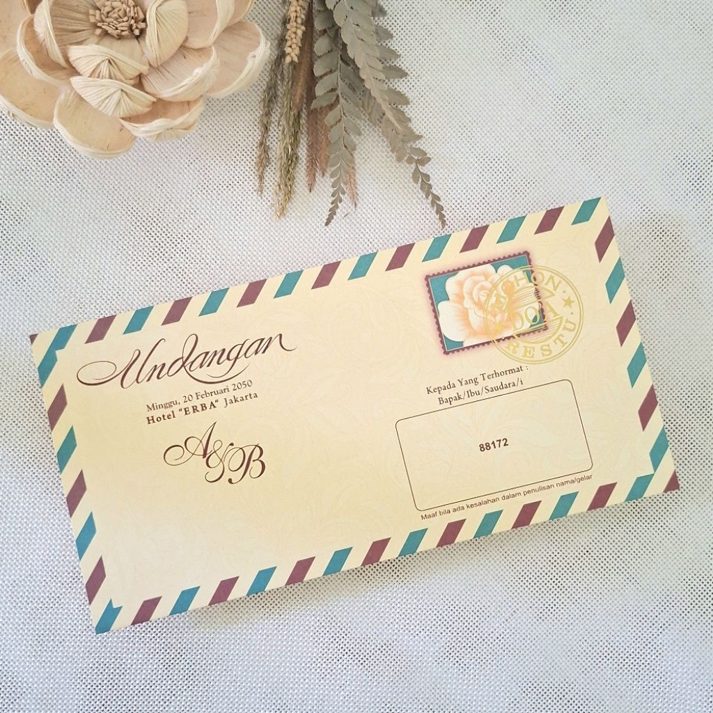 Blanko Undangan/Undangan Pernikahan Kertas/Undangan Rustic/Undangan Aesthetic Rumah Cetak (RR88172)