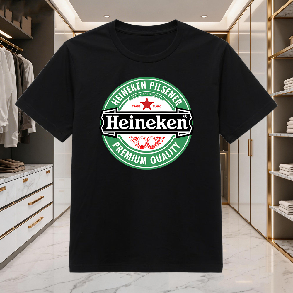 Kaos Distro Heineken Beer Klasik - Kaos Polos Katun Combed 280gsm Tebal, Unisex S-5XL Lengan Pendek,
