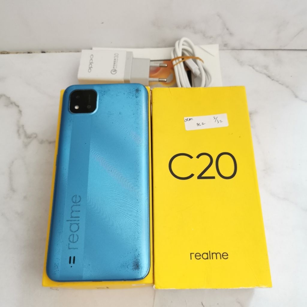 Realme C20 ram 2GB 32GB Biru Bekas - Fullset Garansi Resmi - second