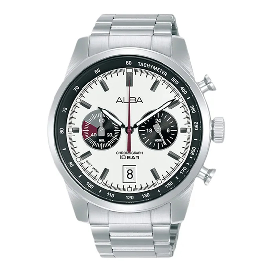 Alba A4B009X1 Chronograph Men Panda Dial Stainless Steel - Jam Tangan Alba Original