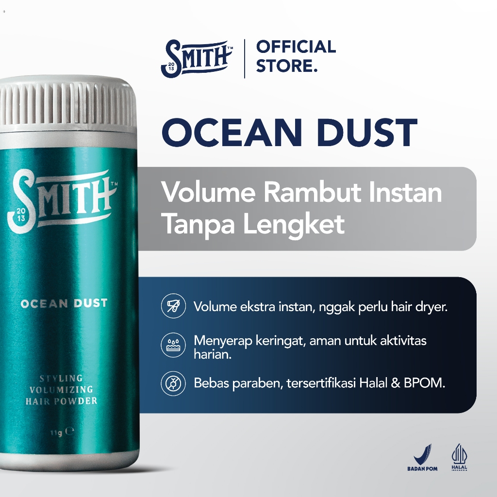 Smith Men Supply - Ocean Dust Hair Styling & Volumizing Powder 11gr | Hair Powder Pria | Bedak Rambu