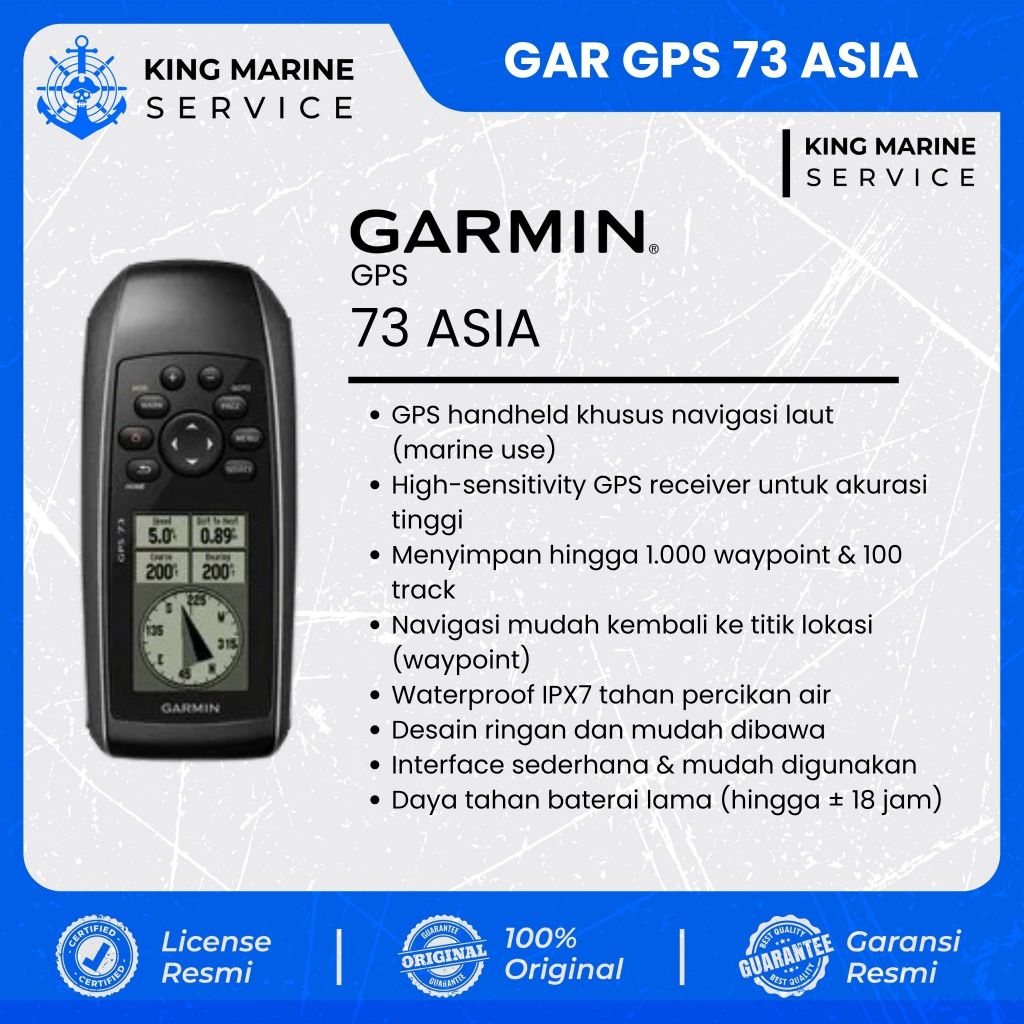 Garmin GPS 73 Asia Handheld GPS Navigator Marine Waterproof GPS Kapal