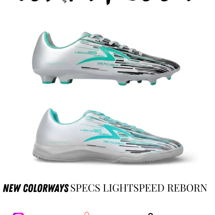 SPECS LIGHTSPEED REBORN NEW SILVER/BLACK BOLA DAN FUTSAL