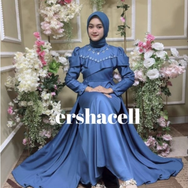 dress Raflesia bahan maxmara silk terbaru model rok duyung cocok untuk kondangan pesta