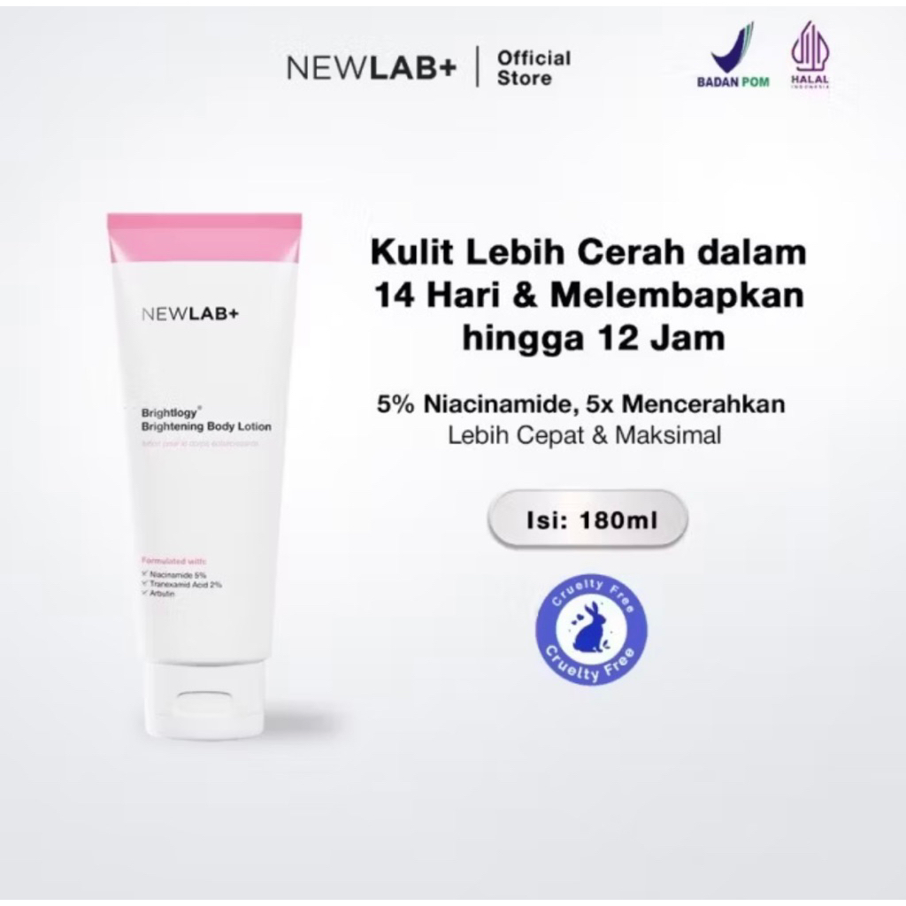 newlab brightlogy brightening body lotion