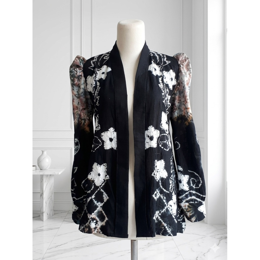 Outer Sasirangan Bahan Katun Warna Hitam