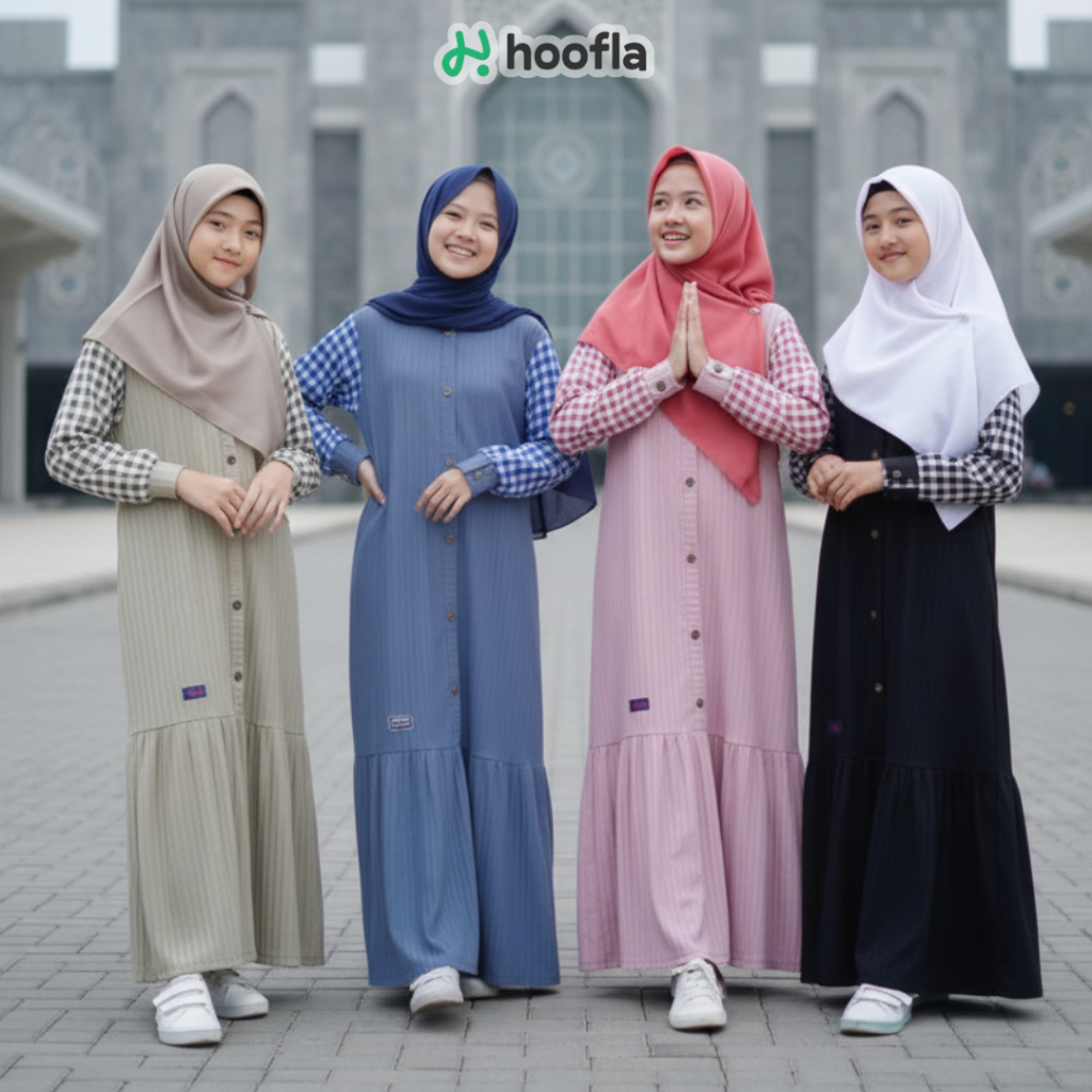 Baju Gamis Anak Perempuan Tanggung Usia 5-12 Tahun Anaya Baju Muslim Anak Cewek Casual Terbaru