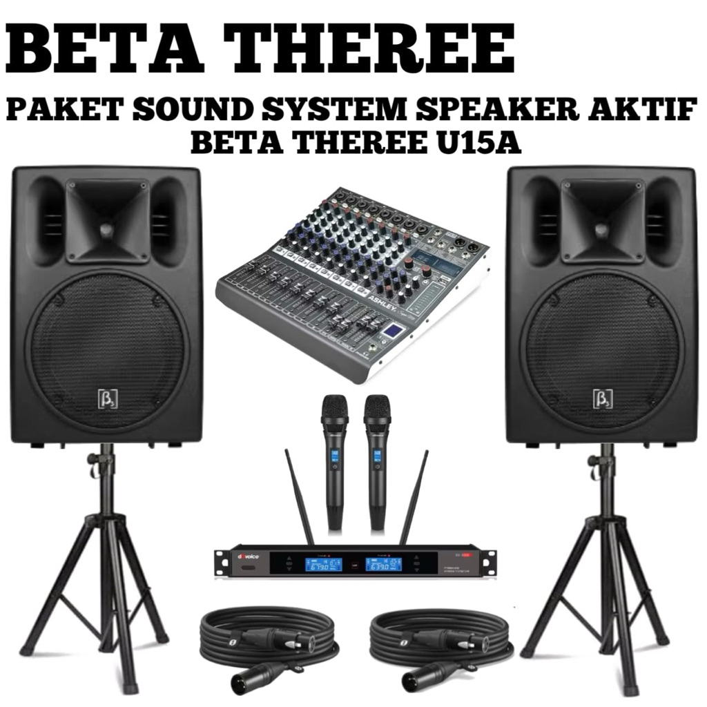 Paket Sound system Aktif Beta3 U15a Original Speaker Aktif 15inch Beta3 u15a
