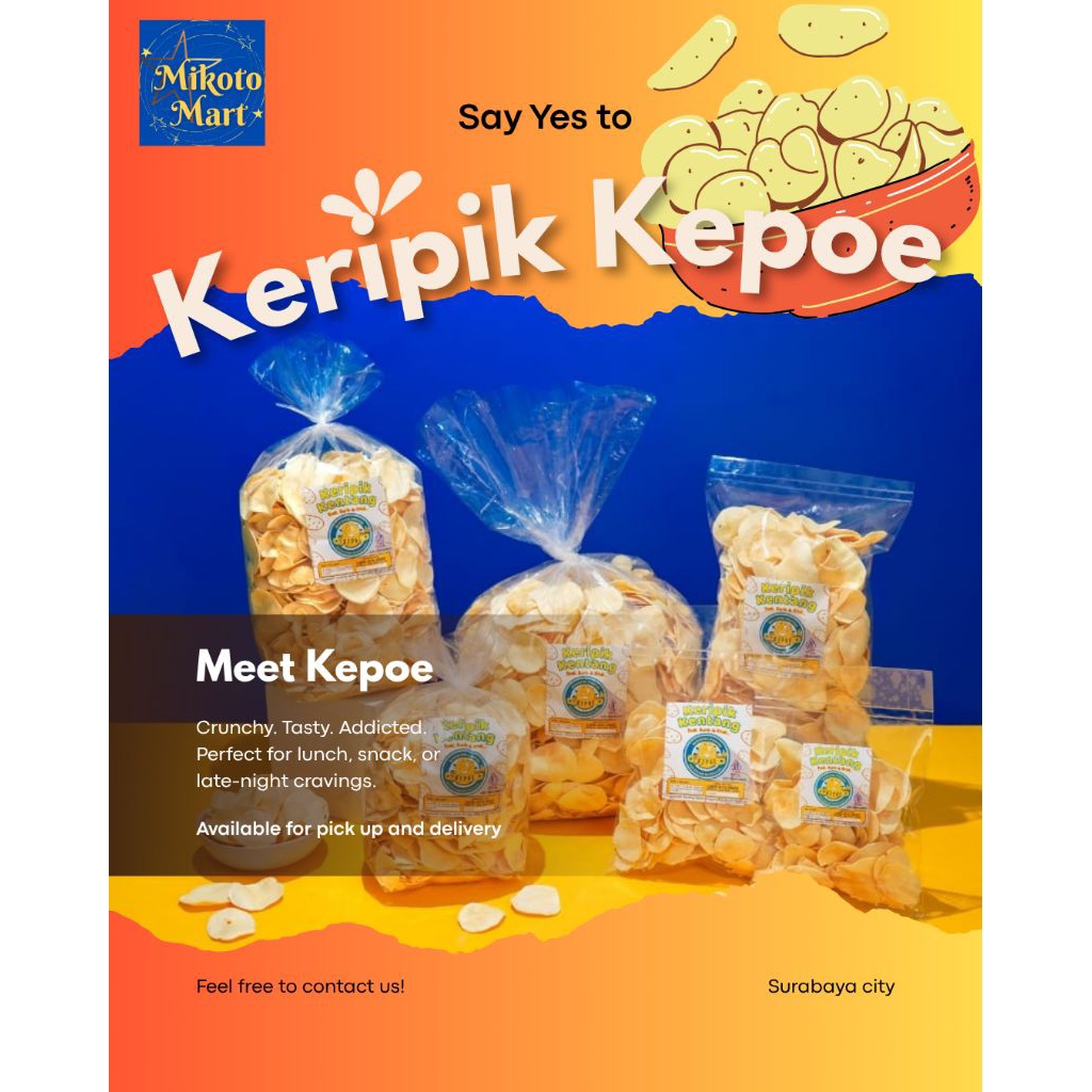 Keripik kentang Bandung "KEPOE" 200 gram keripik kentang putih