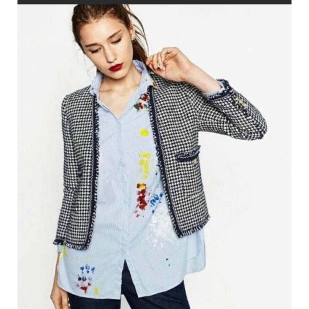 Zara Vintage Tweed Blazer