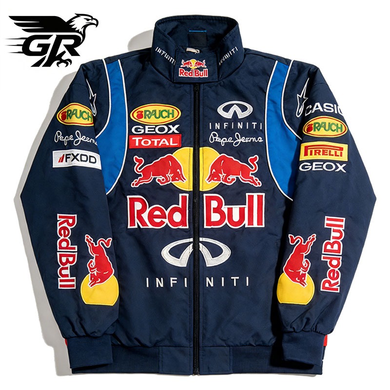 GR Jaket Racing Bordir Red Bull F1 Jacket Bomber Parasut Pria Korean Style Coat Olahraga Outdoor Loo
