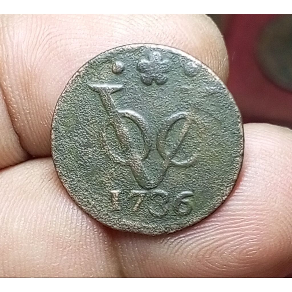Koin VOC 1 Duit Holland 1736 (tahun sulit)