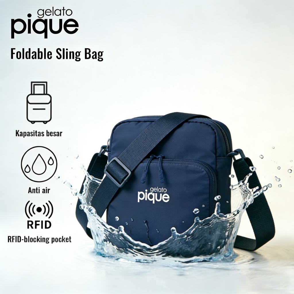 Gelato Pique Official Store/Sling Bag Anti Maling Gelato Pique: Perjalanan Tenang, Tanpa Khawatir  B