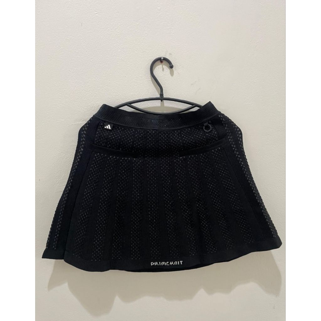 Rok Mini Sport Wanita Adidas Primeknit Hitam Pleated Golf Skirt