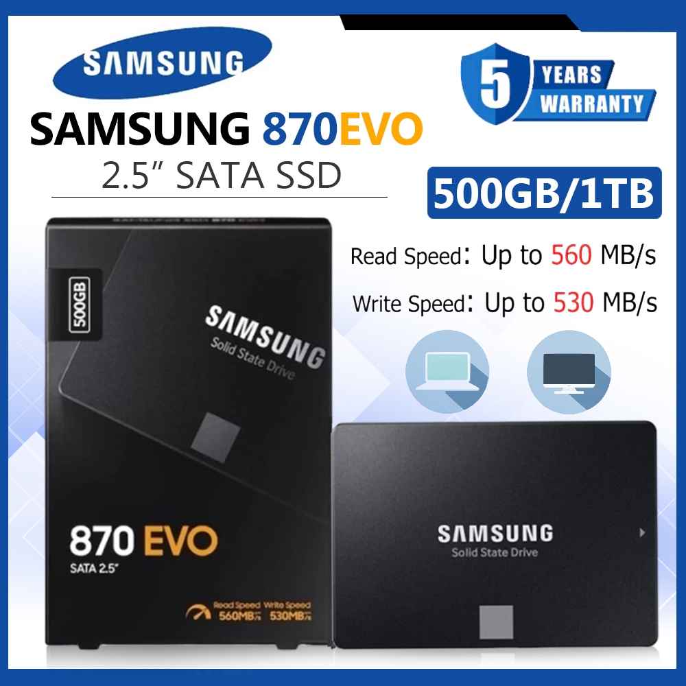 Samsung SSD 870 EVO 500GB / 1TB  2.5" SATA3 Solid State Drive Internal SATA III SSD PC Laptop