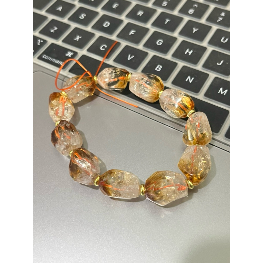 Gelang Honey Citrine facet 11x18mm sertifikat