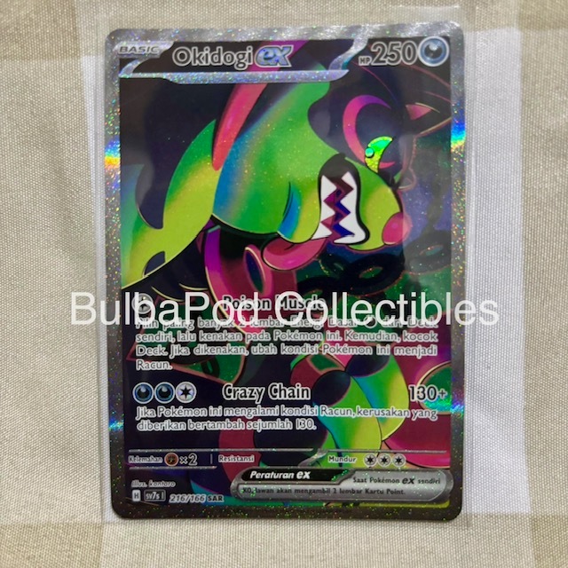 Pokemon TCG Indonesian Okidogi ex SV7s 216/166 SAR Bimbingan Rasi