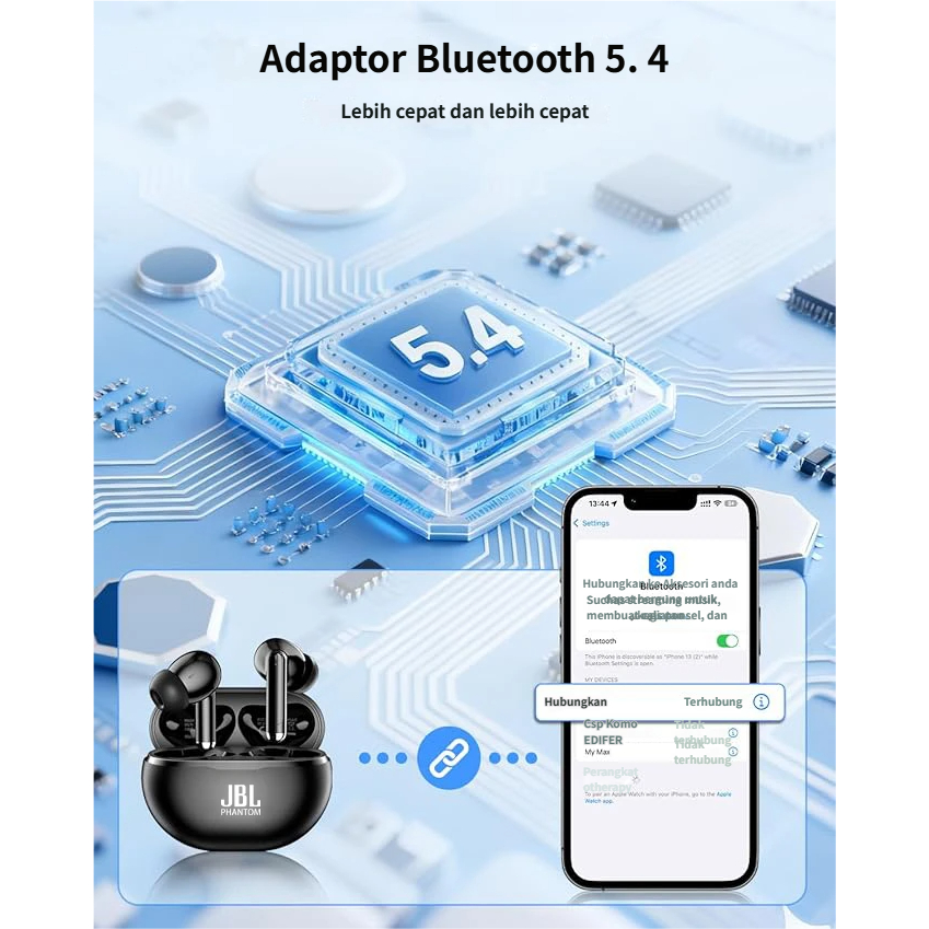 best sale cod jbl phantom ori earphone nirkabel tws asli bluetooth 5.3 headphone suara stereo 9d