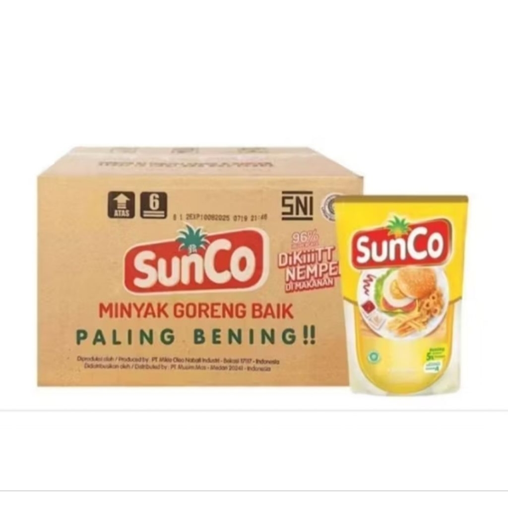 Minyak Goreng Sunco 1 Dus 2 Liter Isi 6 Pouch