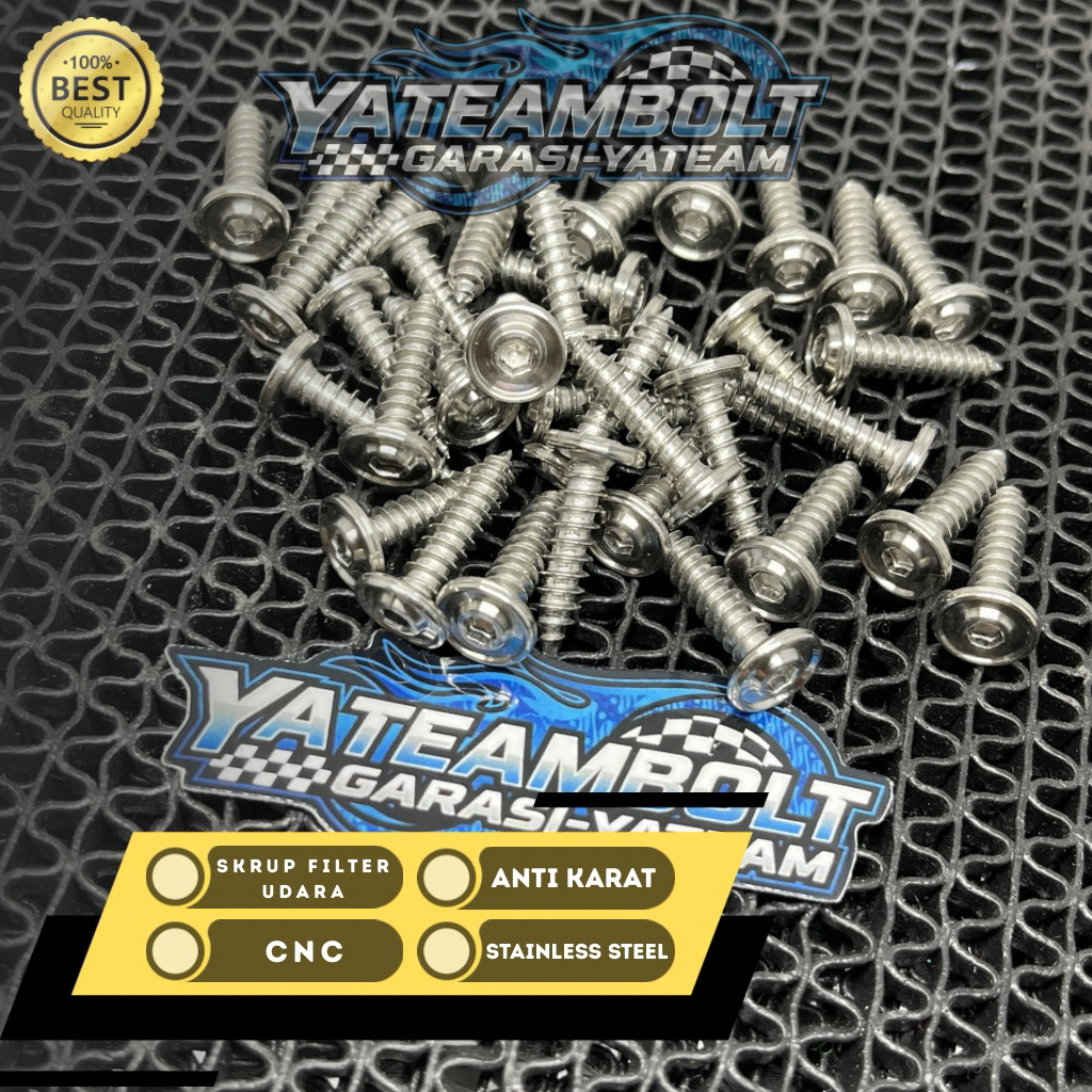 BAUT SKRUP STAINLESS BOX FILTER UDARA MATIC SKRUP FILTER STAINLESS MODEL HENG FLATHEAD CUSTOM UNIVER