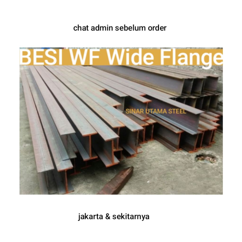 Besi WF 200 x 100 x 5,5x 8mm x 6meter/ Besi Wide Flange 200/ Besi WF 200