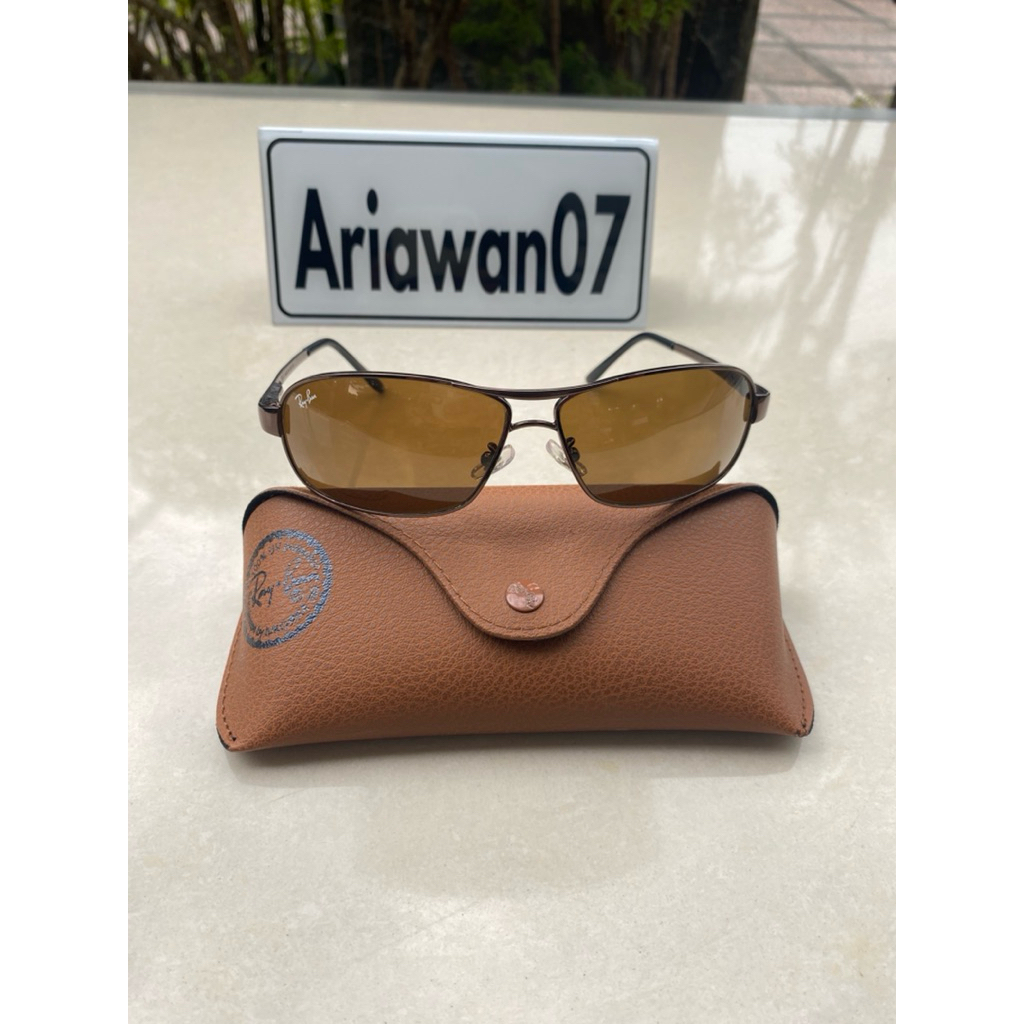 kacamata ray-ban rb 3343 full brown sz 63