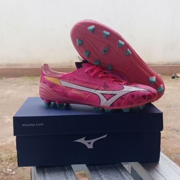 Hot Product Sepatu Bola Mizuno Rebula Pink Putih Kualitas Premium Grade Ori Bisa Cod