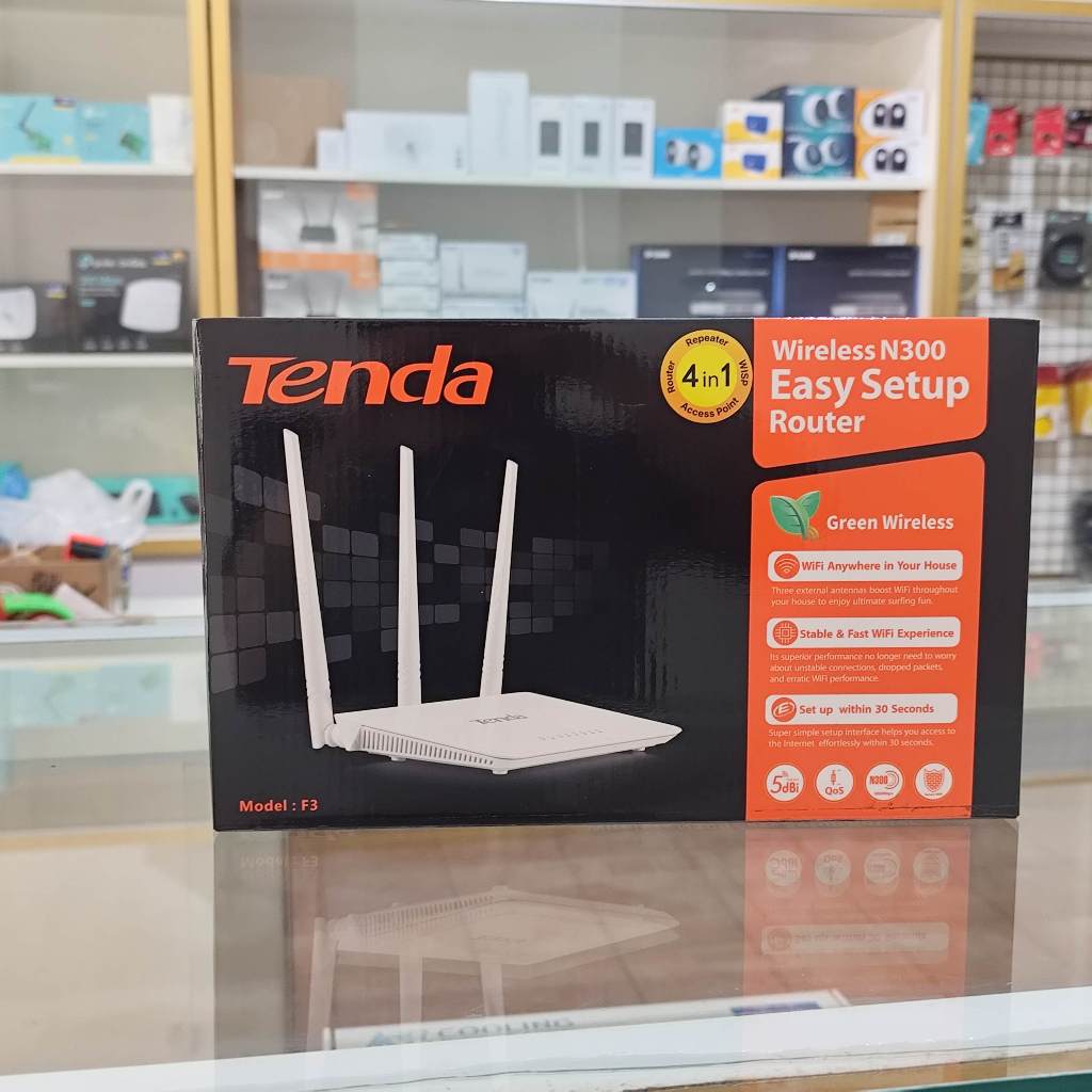 Tenda F3 Wireless Router 300Mbps 3 Antena 5dBi