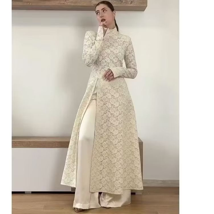 BAJUKONDANGANREMAJA baju kebaya ala cina model congsam slimfit tunik panjang brokat halus prancis