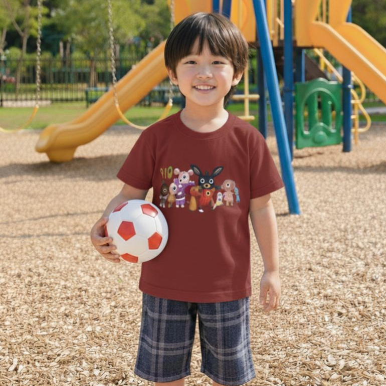 Setelan Anak Laki Laki BING ball Set Cowok Celana Kotak