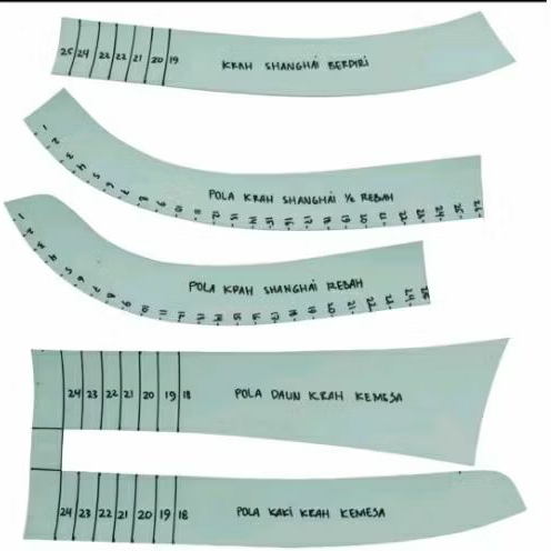 PAKET POLA KRAH( KRAH KEMEJA, KRAH SHANGHAI REBAH, KRAH SHANGHAI 1/2 REBAH & KRAH SHANGHAI BERDIRI)(