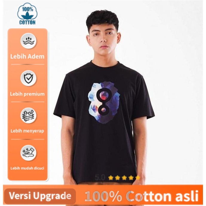 Kaos Grafis Angka 8 Abstrak Gradien 100% Cotton Premium Versi Upgrade