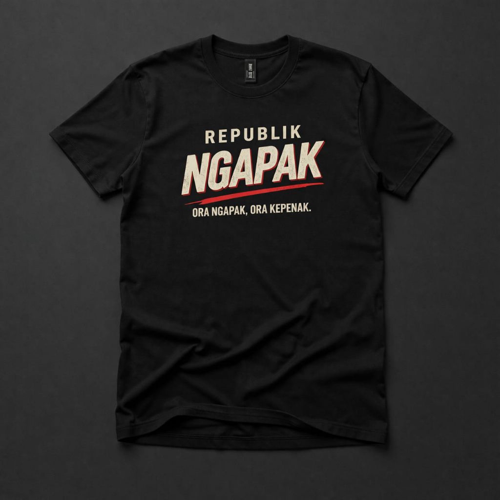 Kaos sablon republik ngapak ora ngapak ora kepenak t-shirts distro unisex katun bahan adem
