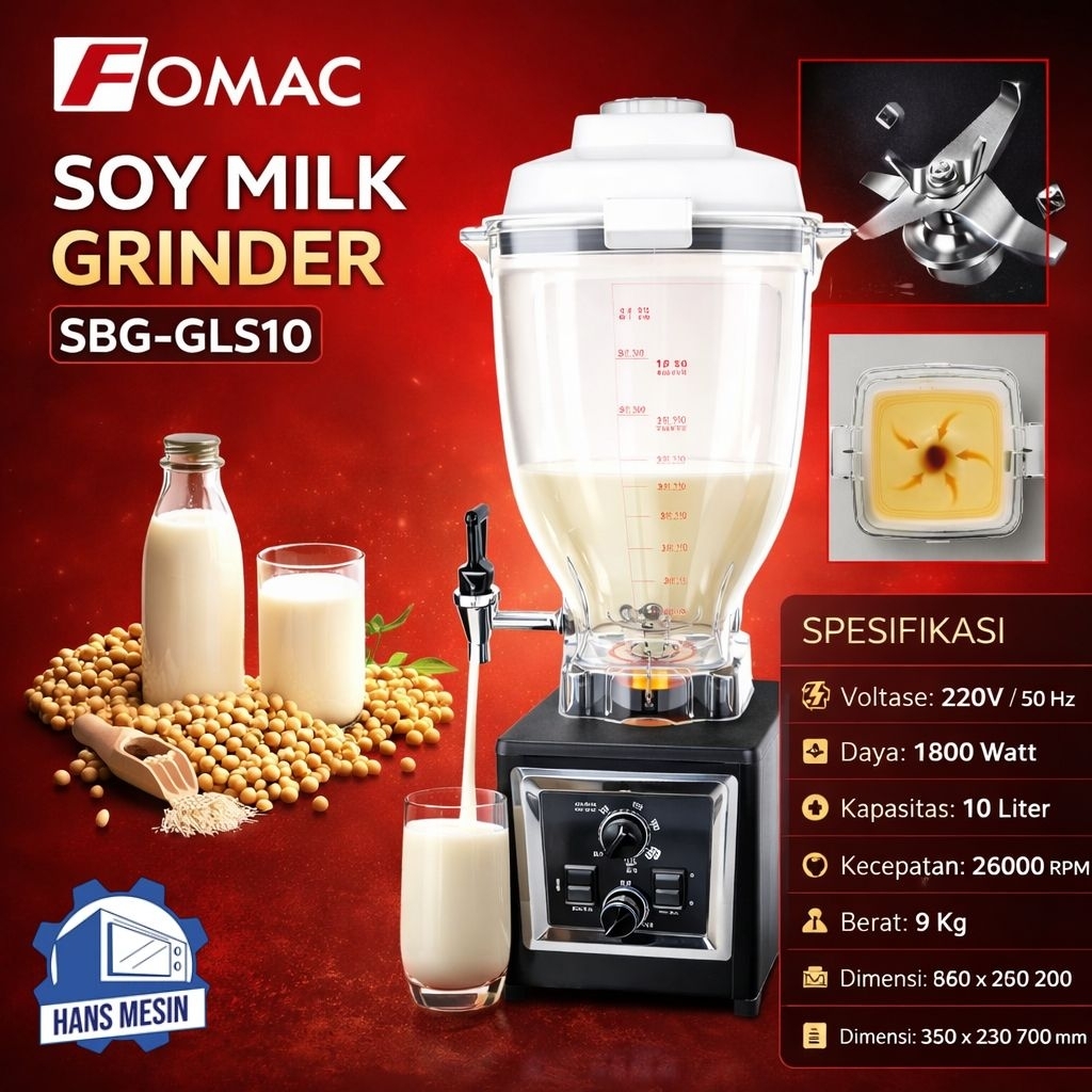 SOYA BEAN MILK GRINDER MACHINE (FOMAC) SBG-GLS10