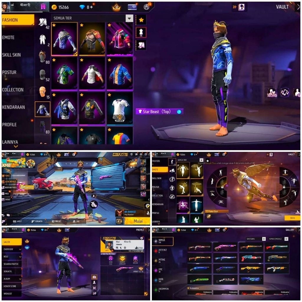 jual akun ff sultan dan old skin SG repper