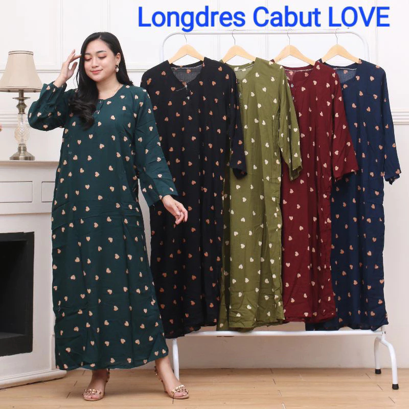 Longdress daster lengan panjang batik rayon kancing ibu hamil gamis baju wanita ibu menyusui