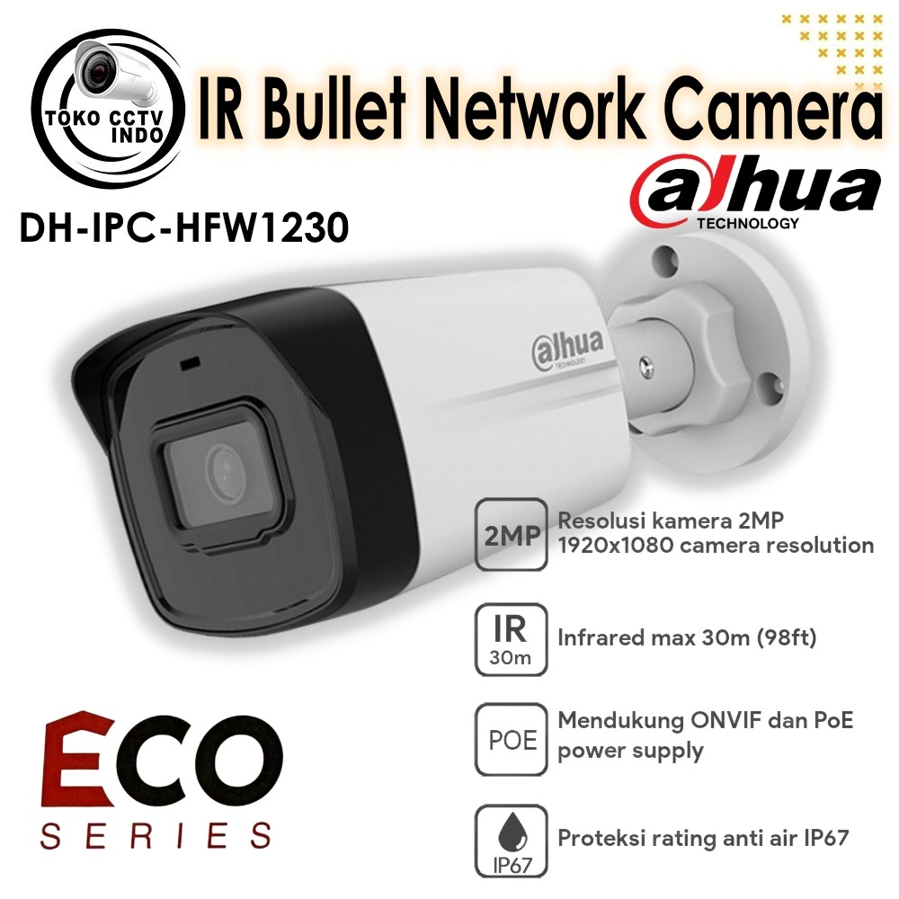 DAHUA IPC-HFW1230 2MP IR Bullet Network Camera