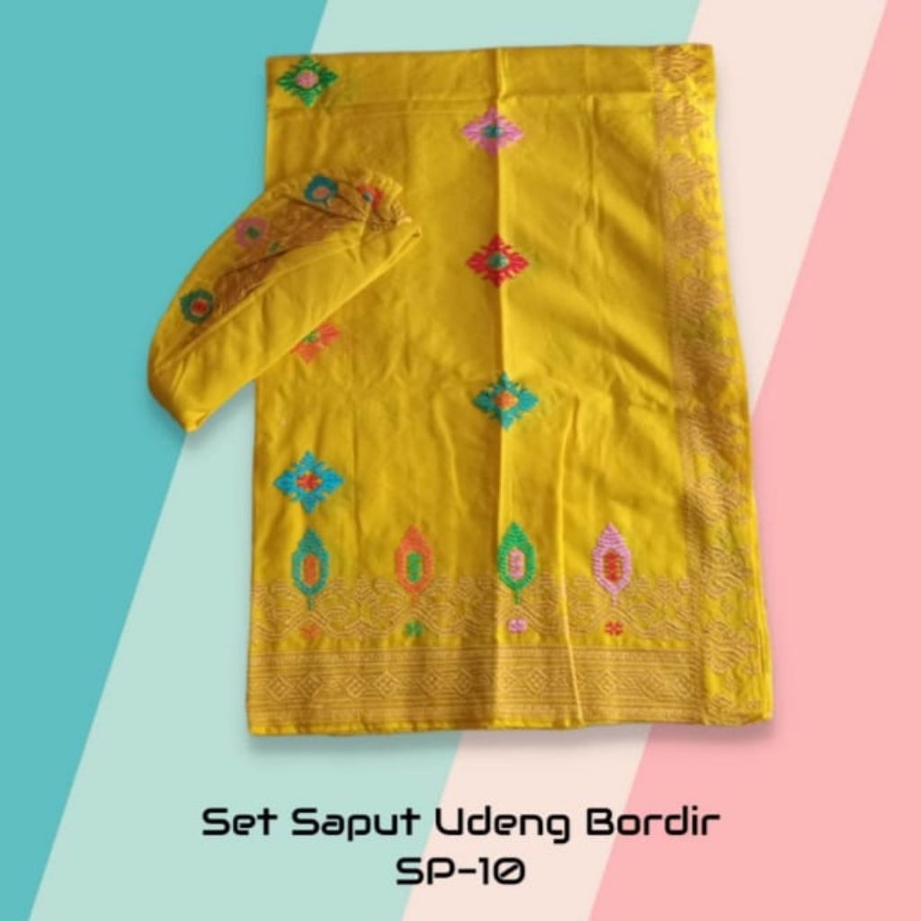 Set Saput & Udeng Bordir warna Kuning