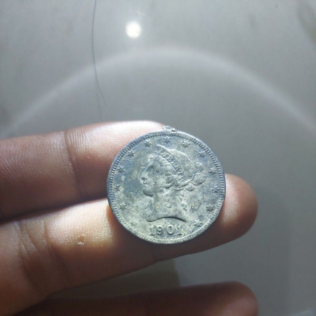 Koin perak amerika tahun 1901. Tua langka.