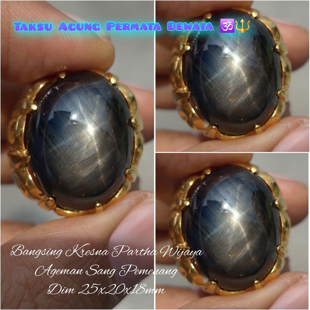 Blue star sapphire bangsing biru parthawijaya star 12 rays jumbo koleksi lawas ada ruby birma windus