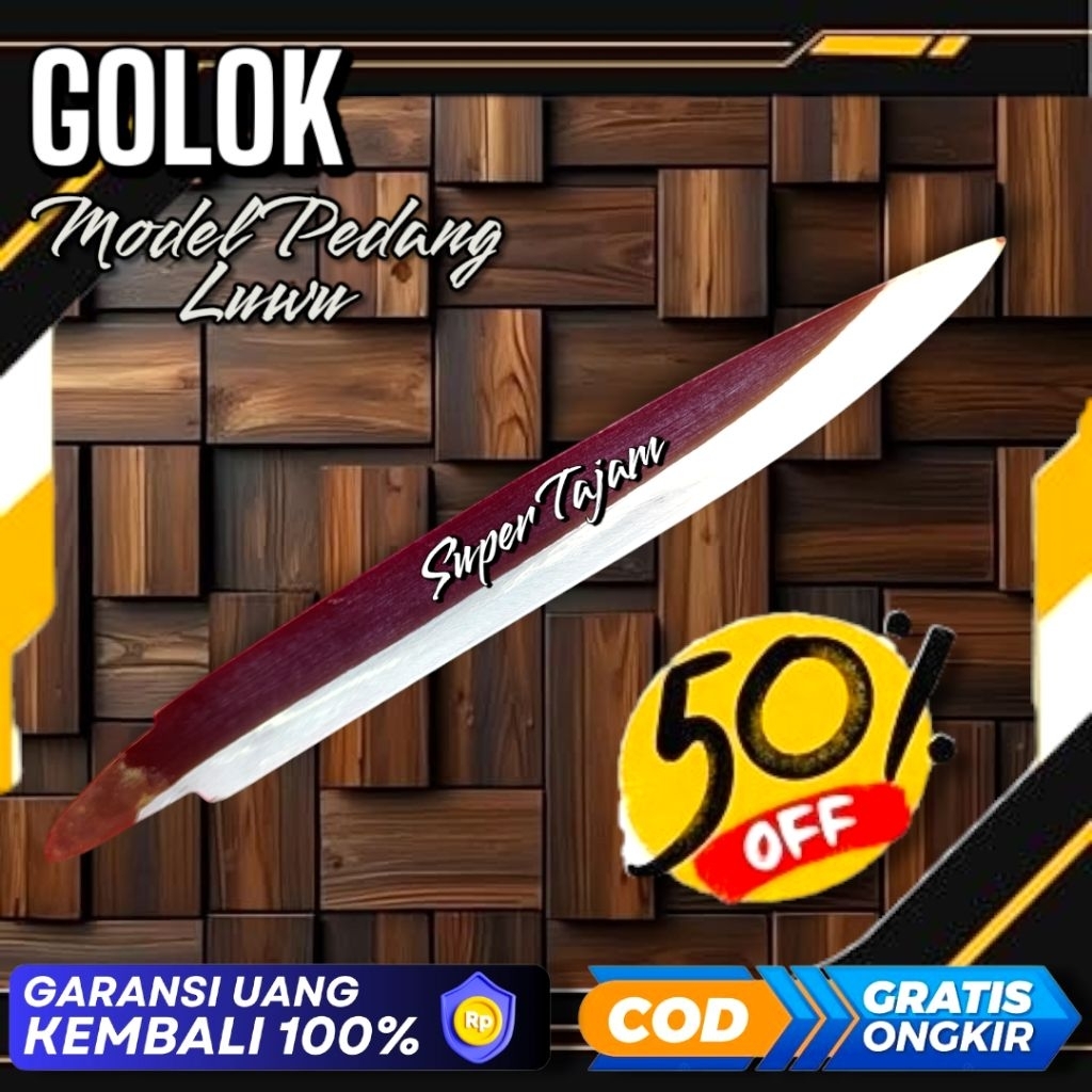 MATA PERKAKAS TAJAM MODEL PEDANG 18CM BAJA KUAT TAHAN LAMA UNTUK KEBUN BAMBU KAYU SERBAGUNA SUPER TA