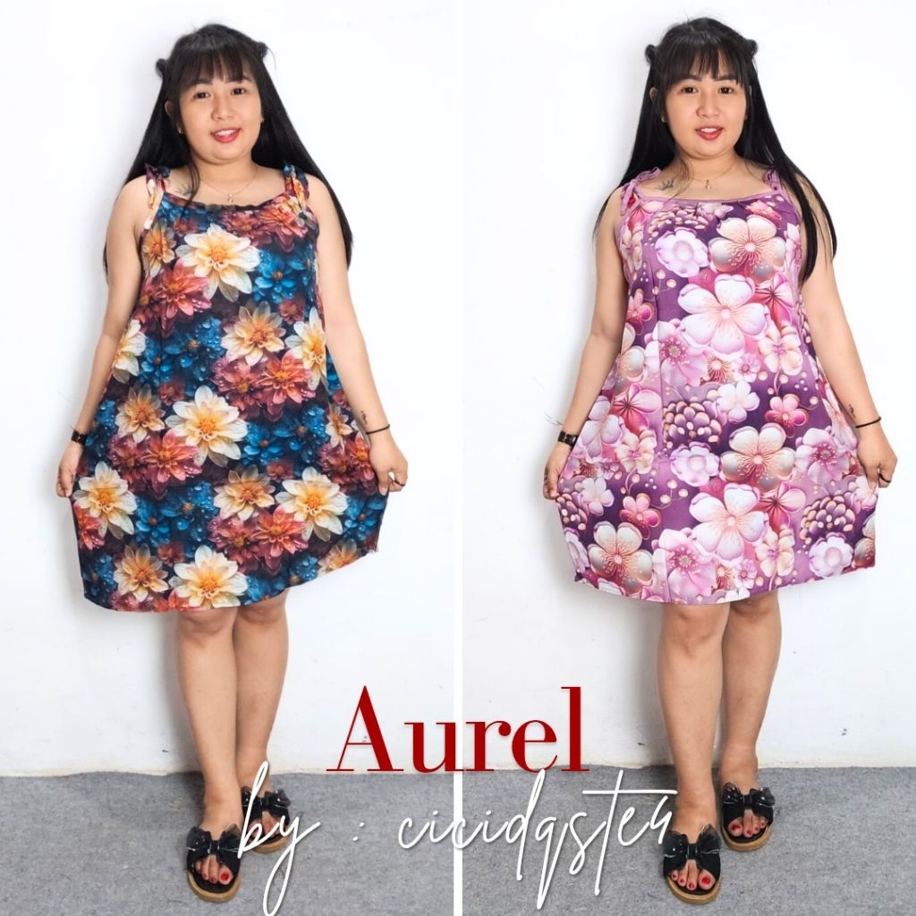 (CICI) COD Daster Aurel // Daster Motif Bunga Garis Polkadot Abstrak // Daster Kekinian Viral Daster