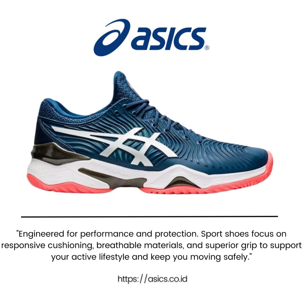 Sepatu Tenis Asics Court FF 2 Novak Djokovic Mako Blue Original