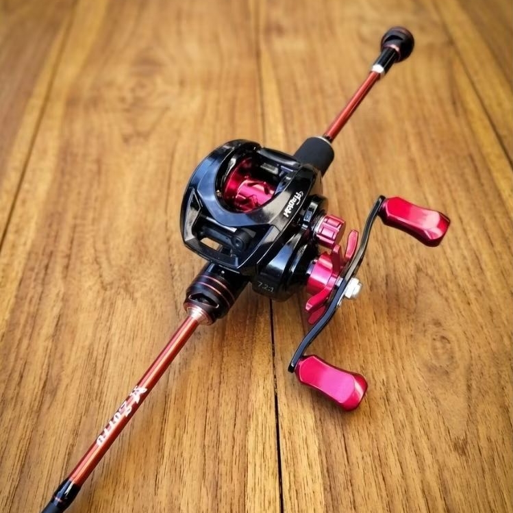 satu set joran Zorro carbon solid&Reel Bc drg clicker