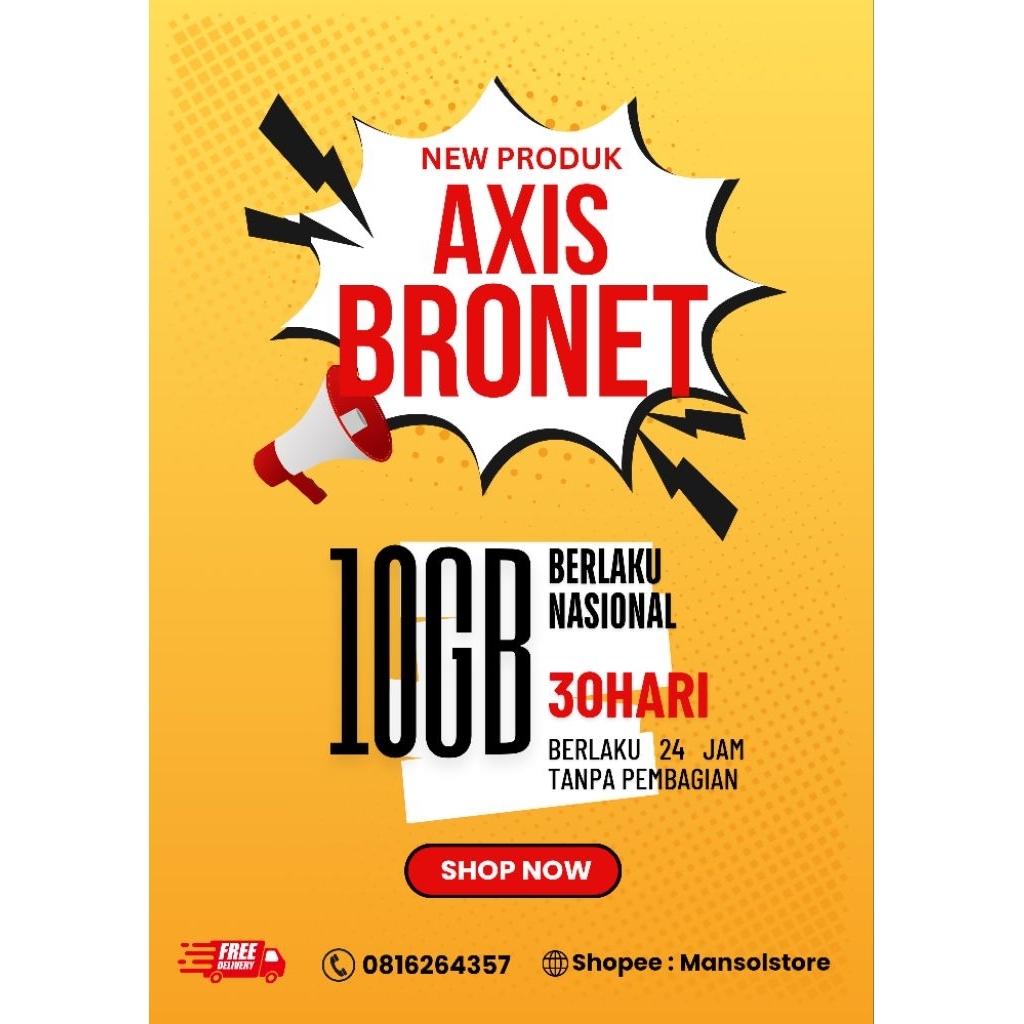 voucher paket data axis 10GB 30Hr / kuota internet axis