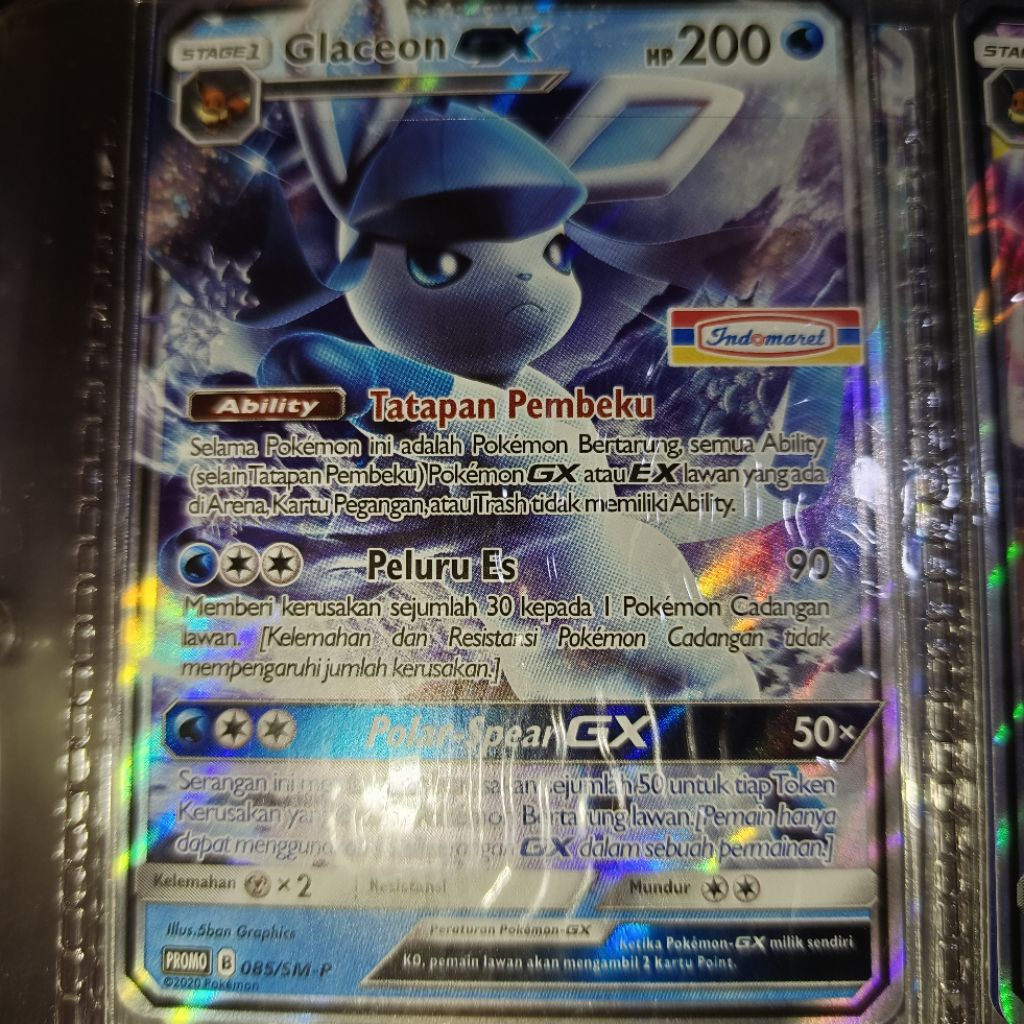 GLACEON GX 085/SM-P INDOMARET Promo Card Kartu Pokemon TCG Indonesia Original Very Rare